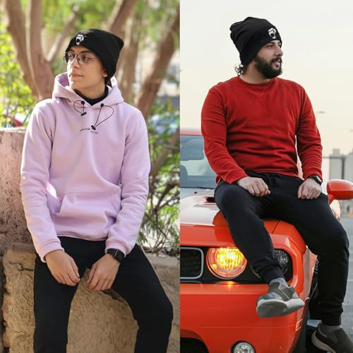 Black Knit Beanie Hat for Men Bear Classic Adult Beanie Cap Winter Warm Knitted Hat for Men Women Skull Hip Hop Cap for Men - color: Chimpanzee Roars