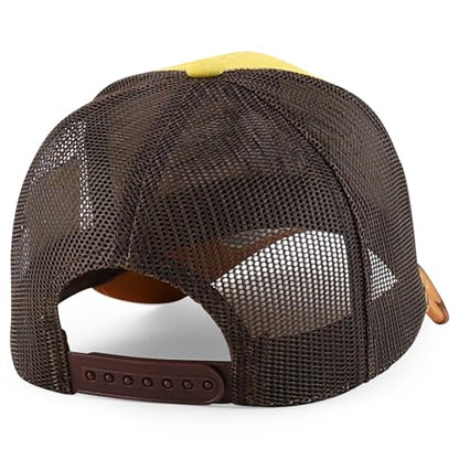 Trendy Apparel Shop Bull Embroidered Western Snapback Trucker Cap - color: Mustard Tan 2