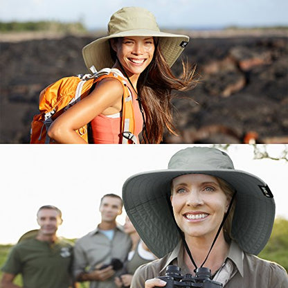 Solaris Wide Brim Sun Hat with Neck Flap - color: Grey, size: One Size