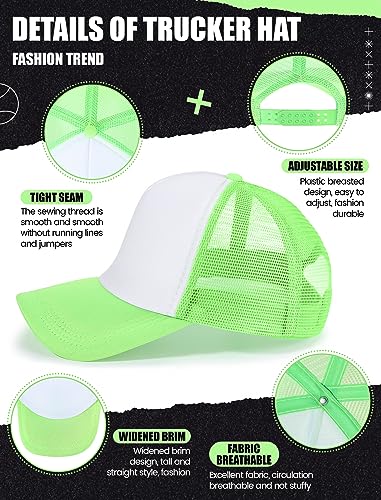 Tarpop 10 Pcs Sublimation Blank Trucker Hats Bulk - color: Light Green White