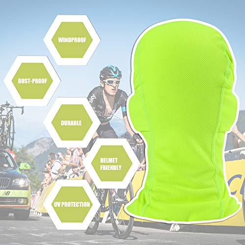 Balaclava Face Mask Adjustable Windproof UV Protection Hood - color: Green