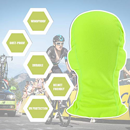 Balaclava Face Mask Adjustable Windproof UV Protection Hood - color: Green