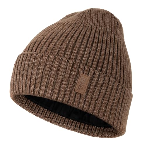 Wmcaps Winter Beanie for Men Women Fleece Lined Hat Warm Cuffed - color: Dark Brown