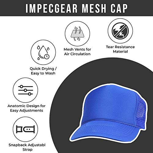 2 Packs Baseball Caps Blank Trucker Hats Summer Mesh Cap (2 FOR Price of 1) - color: Royal