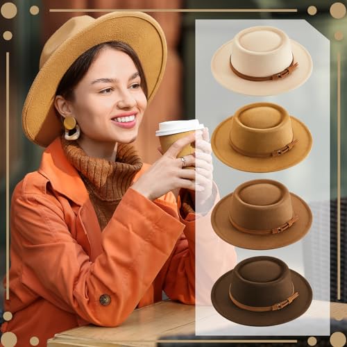 Hercicy Wool Fedora Hat for Women - color: Brown, Khaki, Beige, Camel