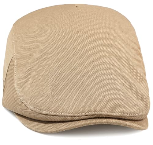Newsboy Hats for Men Flat Cap Adjustable Irish Cabbie Ivy Driving Hunting Hat - color: Khaki
