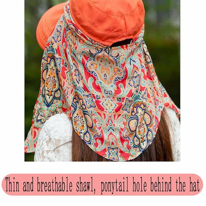 Fashion Multifunctional UPF 50+ UV Sun Protection Breathable Face Neck Flip Folding Sun Hat for Women - color: Navy
