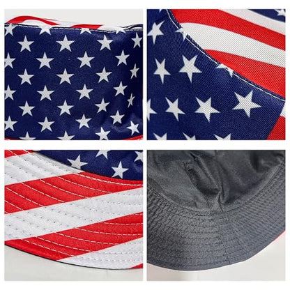 Wildarms Reversible Patriotic Bucket Hat Set with Temporary Tattoos - color: Star1