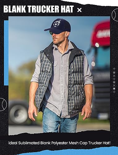 Tarpop 10 Pcs Sublimation Blank Trucker Hats Bulk - color: Bright Colors