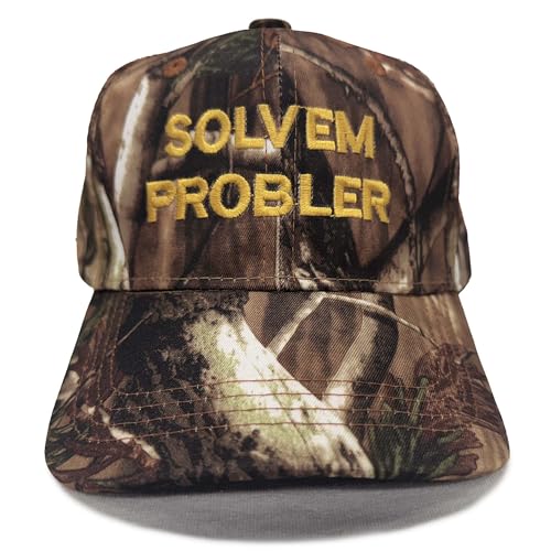 Altru Apparel Embroidered Cap & Hat | SOLVEM PROBLER Hats | Vintage Caps for Mens & Women | Black Sweatband Fitted Hat | - color: Camo