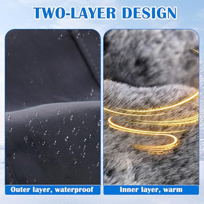 Men's Waterproof Winter Hat with Visor - color: Grey Green