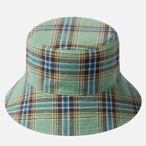 UPF 50+ Reversible Sun Hat - color: Green Plaid, size: Medium