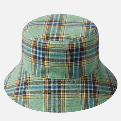 UPF 50+ Reversible Sun Hat - color: Green Plaid, size: Medium