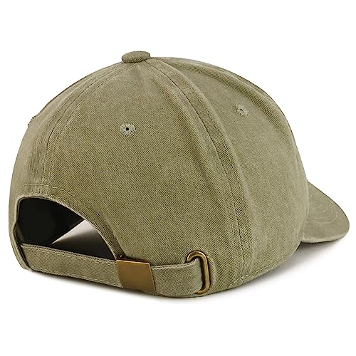 Trendy Apparel Shop Girl DAD Embroidered Unstructured Pigment Dyed Cotton Baseball Cap - color: Khaki