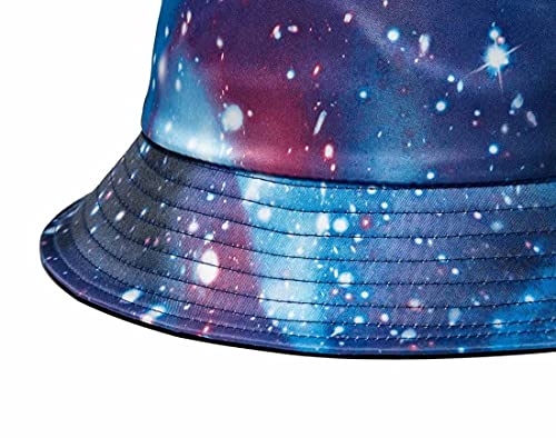 Quanhaigou Unisex Sun Hats, Fashion Beach Bucket Hat for Men Women,Summer Outdoor Boonie Cap Breathable Packable - color: Galaxy