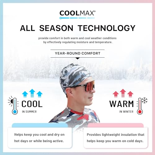 PAX Beanie Cycling Skull Caps, Camo Cooling Helmet Liner, Sweat Breathable Moisture Wicking Running Hat for Outdoor Sport. - color: Camo Gray