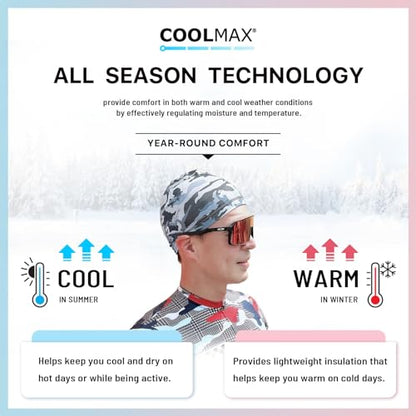 PAX Beanie Cycling Skull Caps, Camo Cooling Helmet Liner, Sweat Breathable Moisture Wicking Running Hat for Outdoor Sport. - color: Camo Gray