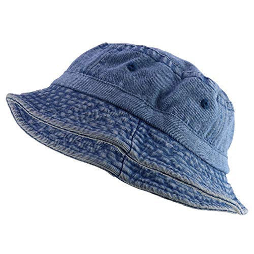 Armycrew Pigment Dyed Washed 100% Cotton Unisex Bucket Hat - color: Denim