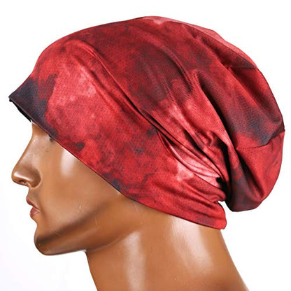 Mens Slouch Hollow Beanie Summer Skullcap B090 - color: Reversible Claret
