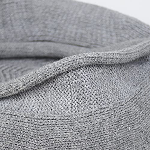 French Style Beret Hat for Women Winter Fall Knit Artist Hats Classic Solid Color Beanie Hat - color: Light Grey