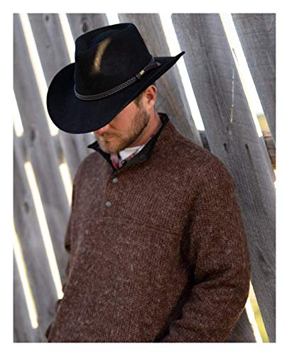 Outback Trading Company Men's 1153 Forbes Water-Repellent UV-Protective Australian Wool Western Cowboy Hat - color: Black, size: X-Large