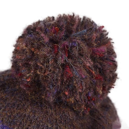 MioCloth Winter Pompom Beanie Hat for Women Girls Fluffy Knit Beanie Faux Fur Skull Cap Warm Crochet Earflap Hat - color: Purple