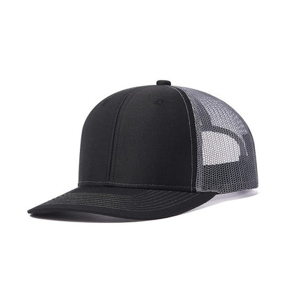 TOPTIE 6-Panel Baseball Cap, Adjustable Snapback Trucker Hat with Mesh - color: Black/Charcoal