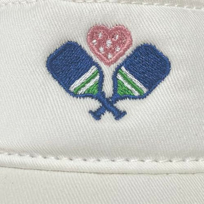 Embroidered Adjustable Sun Visor for Women Men Outdoor Golf Tennis - color: Pickleball Navy
