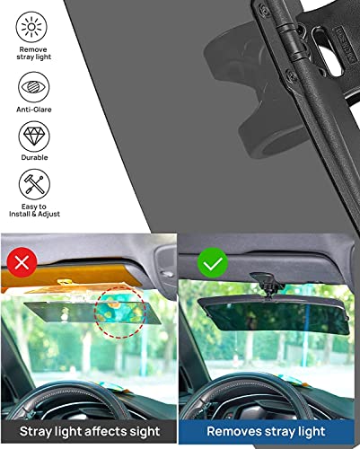 JOYTUTUS Sun Visor Extender for Compact SUVs and Sedans, Universal Anti-Glare Polarized Sun Visor Easy to Install, UV400 Visor Extension Protect from Glare/UV Ray/Stray Light, Safe Driving for Car - size: Medium 12"*6"