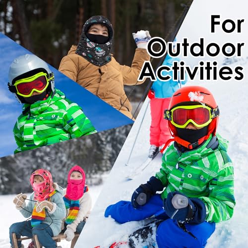 REDESS Winter Windproof Hat, Unisex Children Heavyweight Balaclava, Ski Mask with Thick Warm Fleece Face Cover - color: Sky Black