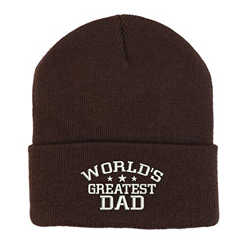 Trendy Apparel Shop Pops Embroidered Winter Long Cuff Beanie - color: Brown