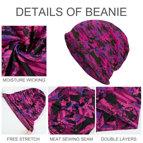 Slouchy Beanie Hat Skull Cap Chemo Headwear Baggy Hats for Men Women Running Cycling - color: Camo Hunting