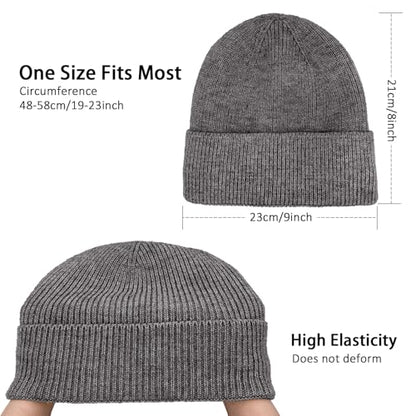 Winter Beanie Hats for Women Men Fleece Slouchy Knit Thick Beanies Warm Thermal Snow Ski Hat Gifts for Cold Weather - color: Grey