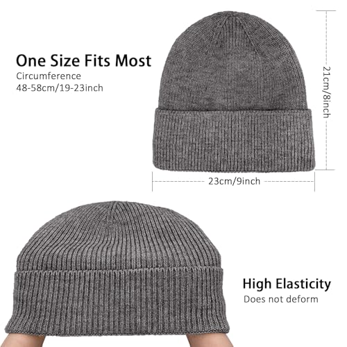 Winter Beanie Hats for Women Men Fleece Slouchy Knit Thick Beanies Warm Thermal Snow Ski Hat Gifts for Cold Weather - color: Grey