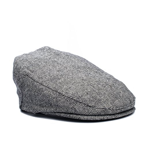 Born to Love Flat Scally Cap Boy's Tweed Page Boy Newsboy Baby Kids Driver Cap Hat - color: Grey Stripe, size: X-Small