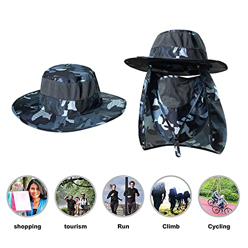 Fishing Hat,Sun Cap with UPF 50+ Sun Protection and Neck Flap,for Man and Women - color: Army Green