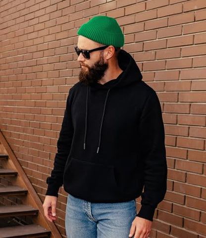 ROYBENS Swag Wool Knit Cuff Short Fisherman Beanie for Men Women Winter Hat - color: 1pcs-kelly Green-thick Double Layer