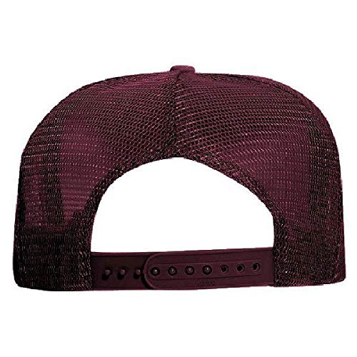OTTO Polyester Foam Front 5 Panel High Crown Mesh Back Trucker Hat - color: Burg. Marn