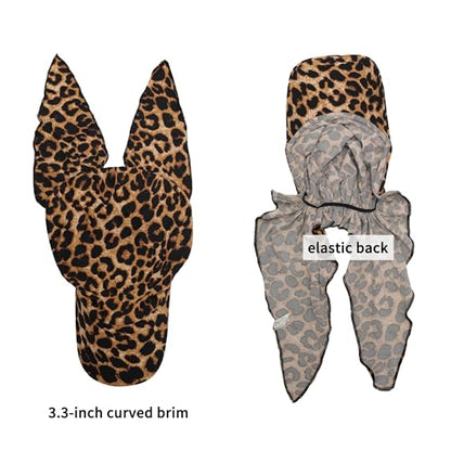 ZLYC Chemo Headwear for Women Brim Visor Head Scarf Pre Tied Headwraps Lightweight Skull Cap - color: Leopard Brown