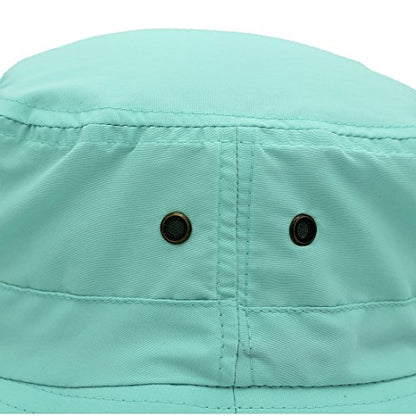 Women Lightweight Safari Sun Hat Quick Dry Fishing Hat with Strap Cool - color: Aqua Blue