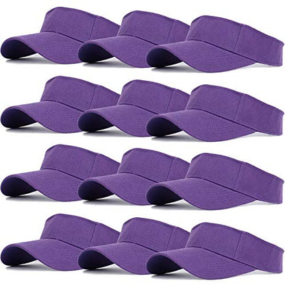 Ultrafun 12 Pack Sun Visor Hats Women Men Outdoor Sports Beach - color: 12pack-purple