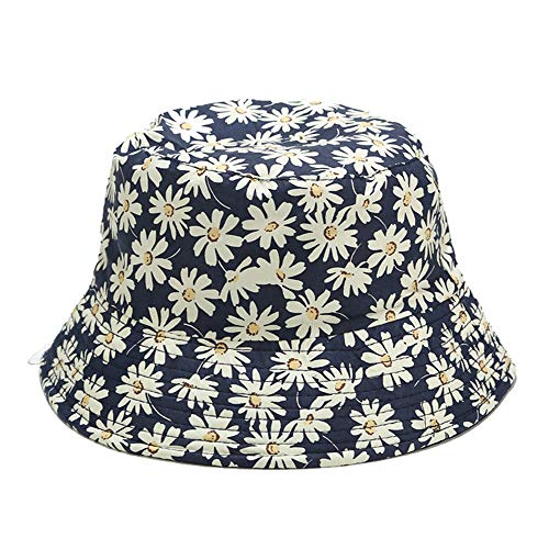 Unisex Print Double-Side-Wear Reversible Bucket Hat - color: Chrysanthemum