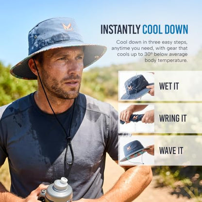 MISSION Cooling Bucket Hat - Unisex Wide-Brim Hat for Men & Women - Lightweight, Foldable & Durable - Cools Up to 2 Hours - color: Sea Palm