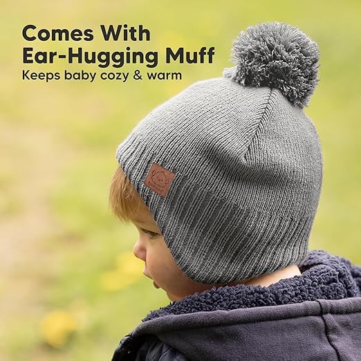 KeaBabies Baby Beanies, Winter Baby Hats for Boys, Girls (Gray, 6-36M) - color: Gray