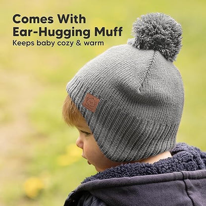 KeaBabies Baby Beanies, Winter Baby Hats for Boys, Girls (Gray, 6-36M) - color: Gray