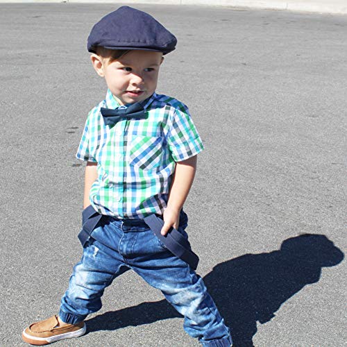 Born to Love Infant, Toddler Boys Pinstripe Driver Cap Baby Hat - color: Navy Driver, size: 6-8 Years