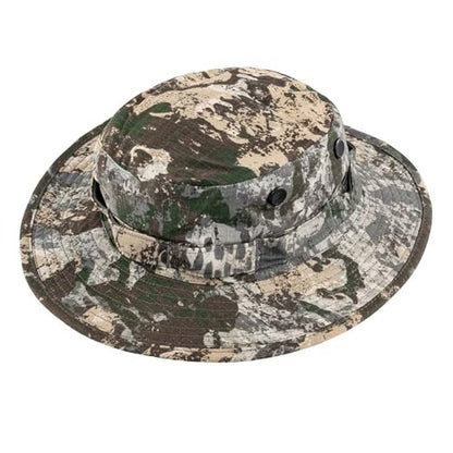 Mil-Tec Unisex Cotton Ripstop Boonie Hat - Durable Lightweight Tactical Outdoor Vented Wide Brim Hat w/Adjustable Chin Strap - color: Phantomleaf Wasp I Z1b, size: Medium