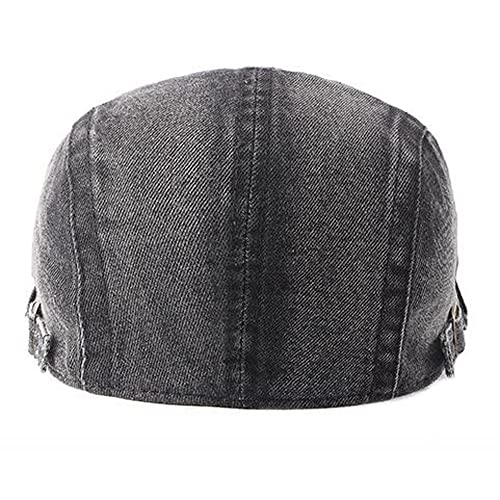 2 Pack Mens Denim Cotton Newsboy Cap Ivy Gatsby Driving Hunting Cabbie Hats - color: 2 Pack-g