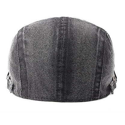 2 Pack Mens Denim Cotton Newsboy Cap Ivy Gatsby Driving Hunting Cabbie Hats - color: 2 Pack-g