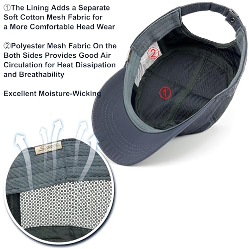 Loneshark Water Resistant Military Hat Quick Dry Cadet Cap Army Flat Top - color: Sport-logo-w-mesh-grey